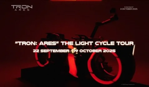 Sambut Film 'TRON: Ares' di Bioskop, Kendaraan Ikonik Light Cycle Tur ke Surabaya, Yogyakarta, Bandung, dan Jakarta